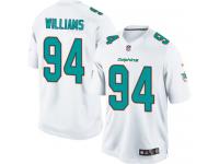 Men's Limited Mario Williams White Jersey Road #94 NFL Miami Dolphins Nike
