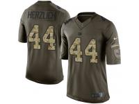 Men's Limited Mark Herzlich #44 Nike Green Jersey - NFL New York Giants Salute to Service