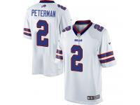 Men's Limited Nathan Peterman #2 Nike White Road Jersey - NFL Buffalo Bills