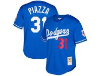 Men's Los Angeles Dodgers Mike Piazza Mitchell & Ness Royal Big & Tall Cooperstown Collection Mesh Button-Up Jersey