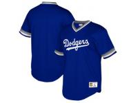 Men's Los Angeles Dodgers Mitchell & Ness Royal Cooperstown Collection Mesh Wordmark V-Neck Jersey