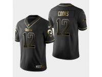Men's Los Angeles Rams #12 Brandin Cooks Golden Edition Vapor Untouchable Limited Jersey - Black