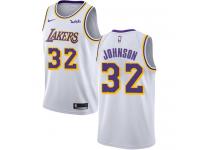 Men's Magic Johnson  White Nike Jersey NBA Los Angeles Lakers #32 Association Edition