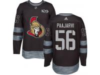 Men's Magnus Paajarvi Authentic Black Adidas Jersey NHL Ottawa Senators #56 1917-2017 100th Anniversary