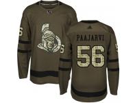 Men's Magnus Paajarvi Authentic Green Adidas Jersey NHL Ottawa Senators #56 Salute to Service