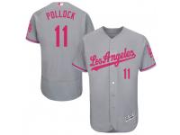 Men's Majestic A.J. Pollock Los Angeles Dodgers Gray Flex Base Mother's Day Collection Jersey