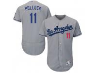 Men's Majestic A.J. Pollock Los Angeles Dodgers Gray Flex Base Road Collection Jersey