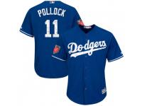 Men's Majestic A.J. Pollock Los Angeles Dodgers Royal Cool Base 2018 Spring Training Jersey