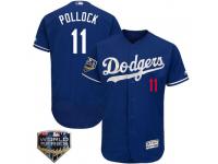 Men's Majestic A.J. Pollock Los Angeles Dodgers Royal Flex Base Alternate Collection 2018 World Series Jersey