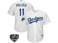Men's Majestic A.J. Pollock Los Angeles Dodgers White Cool Base Home 2018 World Series Jersey