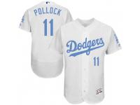 Men's Majestic A.J. Pollock Los Angeles Dodgers White Flex Base Father's Day Collection Jersey