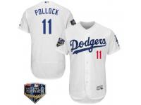 Men's Majestic A.J. Pollock Los Angeles Dodgers White Flex Base Home Collection 2018 World Series Jersey
