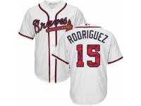 Men's Majestic Atlanta Braves #15 Sean Rodriguez White Team Logo Fashion Cool Base MLB Jersey