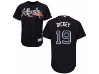 Men's Majestic Atlanta Braves #19 R.A. Dickey Blue Flexbase Authentic Collection MLB Jersey