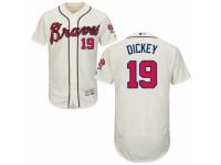 Men's Majestic Atlanta Braves #19 R.A. Dickey Cream Flexbase Authentic Collection MLB Jersey