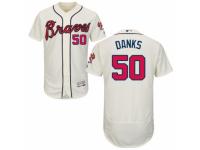 Men's Majestic Atlanta Braves #50 John Danks Cream Flexbase Authentic Collection MLB Jersey