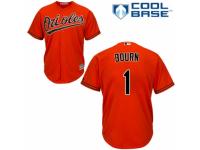 Men's Majestic Baltimore Orioles #1 Michael Bourn Authentic Orange Alternate Cool Base MLB Jersey