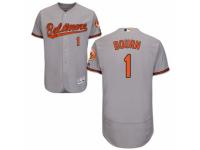 Men's Majestic Baltimore Orioles #1 Michael Bourn Grey Flexbase Authentic Collection MLB Jersey