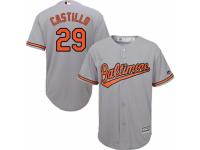 Men's Majestic Baltimore Orioles #29 Welington Castillo Grey Road Cool Base MLB Jersey