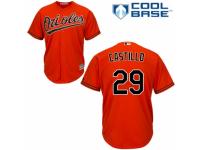 Men's Majestic Baltimore Orioles #29 Welington Castillo Orange Alternate Cool Base MLB Jersey