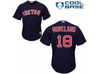 Men's Majestic Boston Red Sox #18 Mitch Moreland Navy Blue Alternate Road Cool Base MLB Jersey