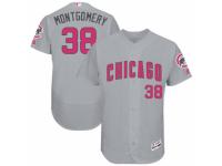 Men's Majestic Chicago Cubs #38 Mike Montgomery Grey Mother's Day Flexbase Authentic Collection MLB Jersey