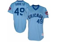Men's Majestic Chicago Cubs #49 Jake Arrieta Blue Cooperstown Throwback MLB Jersey