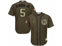 Men's Majestic Chicago Cubs #5 Albert Almora Jr Green Salute to Service MLB Jersey