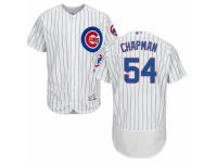 Men's Majestic Chicago Cubs #54 Aroldis Chapman White Home Flexbase Authentic Collection MLB Jersey