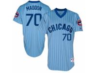 Men's Majestic Chicago Cubs #70 Joe Maddon Blue Cooperstown Throwback MLB Jersey
