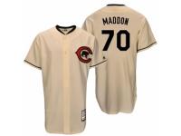 Men's Majestic Chicago Cubs #70 Joe Maddon Cream Cooperstown Throwback MLB Jersey