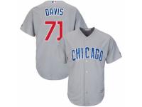 Men's Majestic Chicago Cubs #71 Wade Davis Grey Road Cool Base MLB Jersey