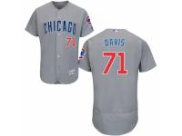 Men's Majestic Chicago Cubs #71 Wade Davis Grey Road Flexbase Authentic Collection MLB Jersey