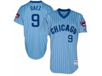 Men's Majestic Chicago Cubs #9 Javier Baez Blue Cooperstown Throwback MLB Jersey