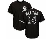 Men's Majestic Chicago White Sox #14 Bill Melton Black Team Logo Fashion Cool Base MLB Jersey
