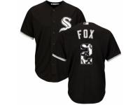 Men's Majestic Chicago White Sox #2 Nellie Fox Black Team Logo Fashion Cool Base MLB Jersey