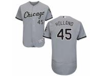 Men's Majestic Chicago White Sox #45 Derek Holland Grey Flexbase Authentic Collection MLB Jersey