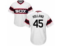 Men's Majestic Chicago White Sox #45 Derek Holland White 2013 Alternate Home Cool Base MLB Jersey