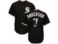 Men's Majestic Chicago White Sox #7 Tim Anderson Black Team Logo Fashion Cool Base MLB Jersey