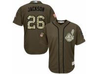 Men's Majestic Cleveland Indians #26 Austin Jackson Authentic Green Salute to Service MLB Jersey