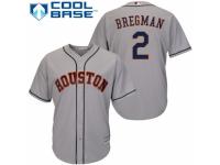 Men's Majestic Houston Astros #2 Alex Bregman Grey Road Cool Base MLB Jersey