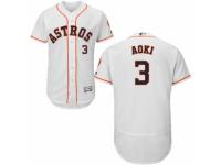 Men's Majestic Houston Astros #3 Norichika Aoki White Flexbase Authentic Collection MLB Jersey