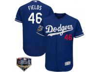 Men's Majestic Josh Fields Los Angeles Dodgers Royal Flex Base Alternate Collection 2018 World Series Jersey