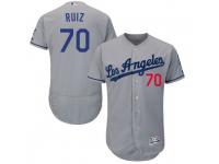Men's Majestic Keibert Ruiz Los Angeles Dodgers Gray Flex Base Road Collection Jersey