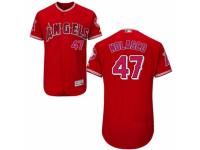 Men's Majestic Los Angeles Angels of Anaheim #47 Ricky Nolasco Red Alternate Flexbase Authentic Collection MLB Jersey