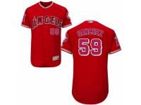 Men's Majestic Los Angeles Angels of Anaheim #59 Tony Sanchez Red Alternate Flexbase Authentic Collection MLB Jersey