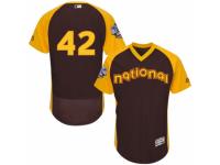 Men's Majestic Los Angeles Dodgers #42 Jackie Robinson Brown 2016 All-Star National League BP Authentic Collection Flex Base MLB Jersey