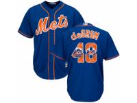 Men's Majestic New York Mets #48 Jacob deGrom Royal Blue Team Logo Fashion Cool Base MLB Jersey