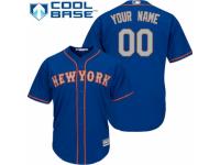 Men's Majestic New York Mets Customized Replica Royal Blue Alternate Road Cool Base MLB Jersey
