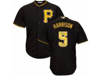 Men's Majestic Pittsburgh Pirates #5 Josh Harrison Black Team Logo Fashion Cool Base MLB Jersey
